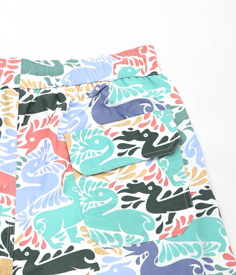 DRAKE'S ''DUCKS PRINT DRAWSTRING SWIMSHORTS'' (ECRU MULTI)