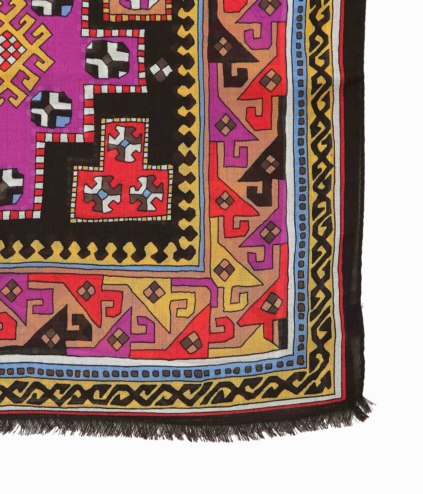 DRAKE'S ''KELIM PRINTED SCARF'' ( BROWN)