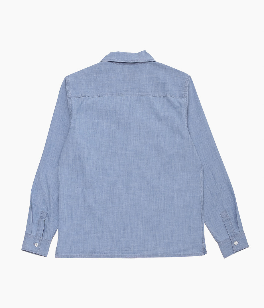 DRAKE'S ''LS CHAMBRAY CUBAN SHIRT'' (BLEACH WASH)