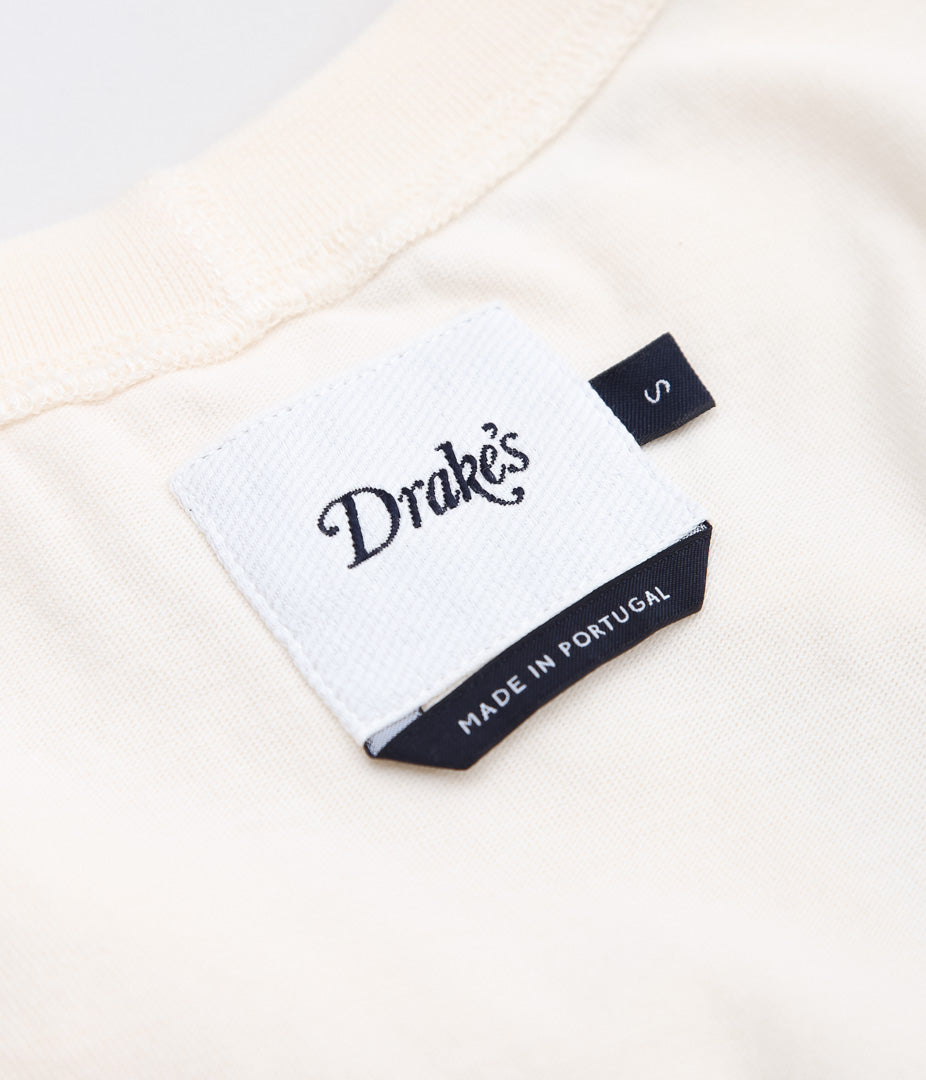 DRAKE'S ''PEACOCK GRAPHIC PRINT SS HIKING TEE'' (ANTIQUE WHITE)