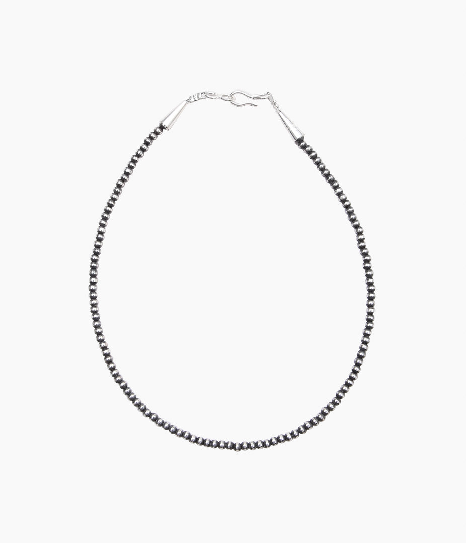 ERICKA NICOLAS BEGAY ''NAVAJO PEARL 3MM 35CM'' (OXIDAIZED SILVER (smoked))