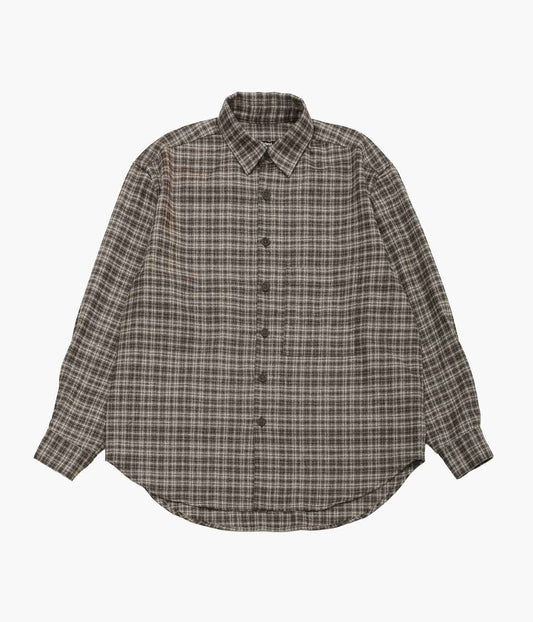 EVAN KINORI ''BIG SHIRT TWO'' (BROWN / BEIGE)