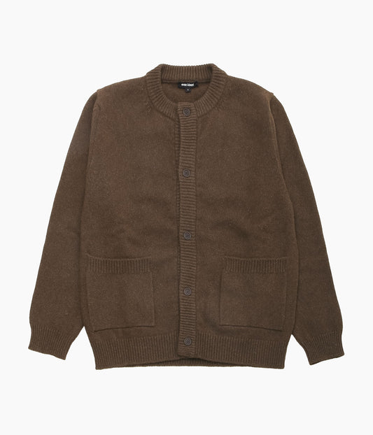 EVAN KINORI ``CREWNECK CARDIGAN'' (DARK BROWN)