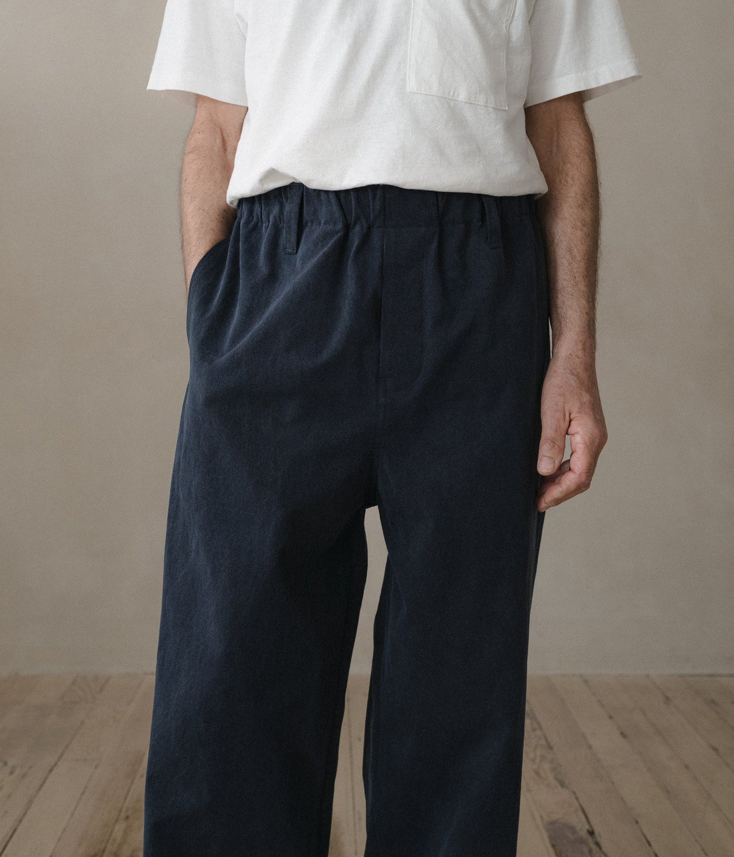 EVAN KINORI ``ELASTIC PANT'' (SUMI INK)