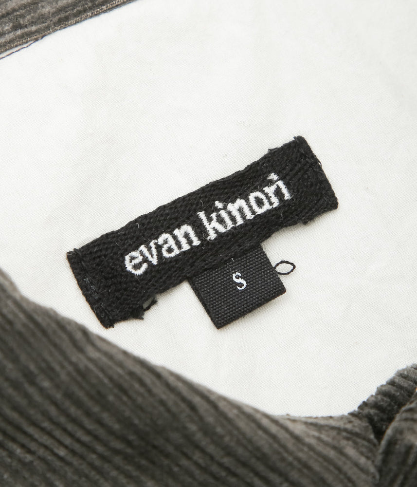 EVAN KINORI ''FIELD SHIRT TWO | CARBON DYED CORDUROY'' (CHARCOAL)