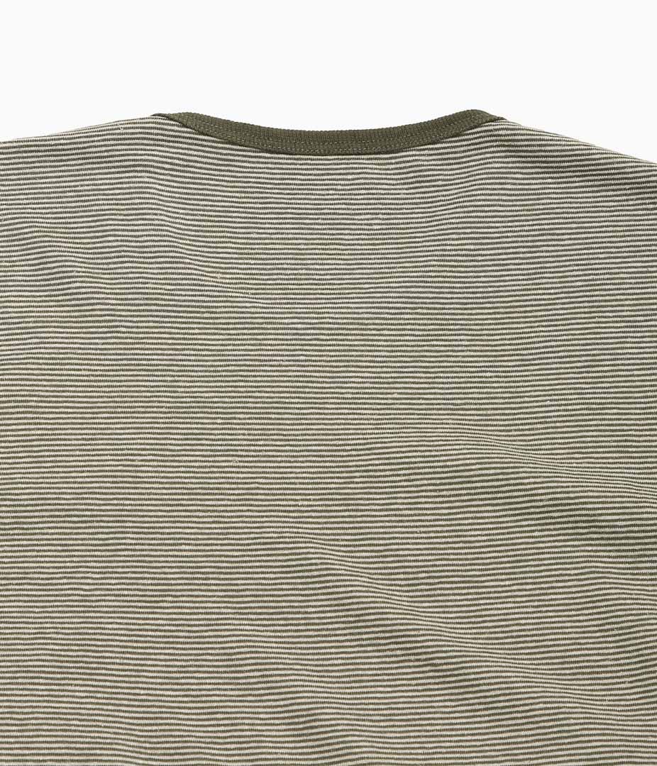 EVAN KINORI ''LONG SLEEVE TEE - STRIPED COTTON / HEMP'' (TAUPE / NATURAL)