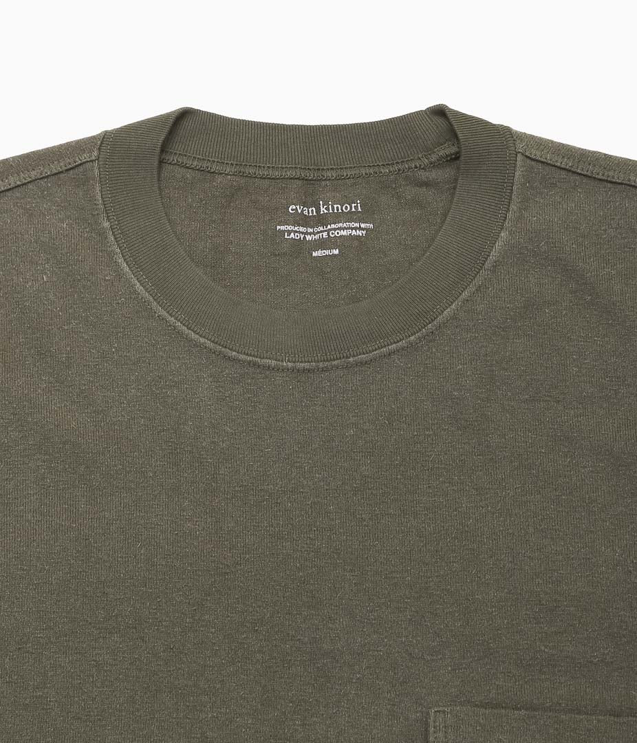 EVAN KINORI ``POCKET TEE'' (DARK OLIVE)