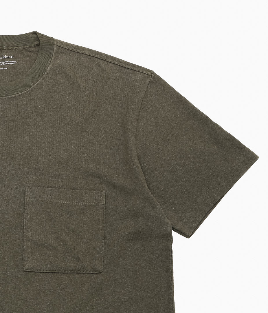EVAN KINORI ``POCKET TEE'' (DARK OLIVE)