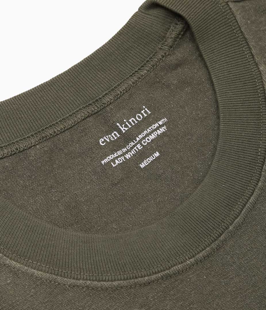 EVAN KINORI ``POCKET TEE'' (DARK OLIVE)