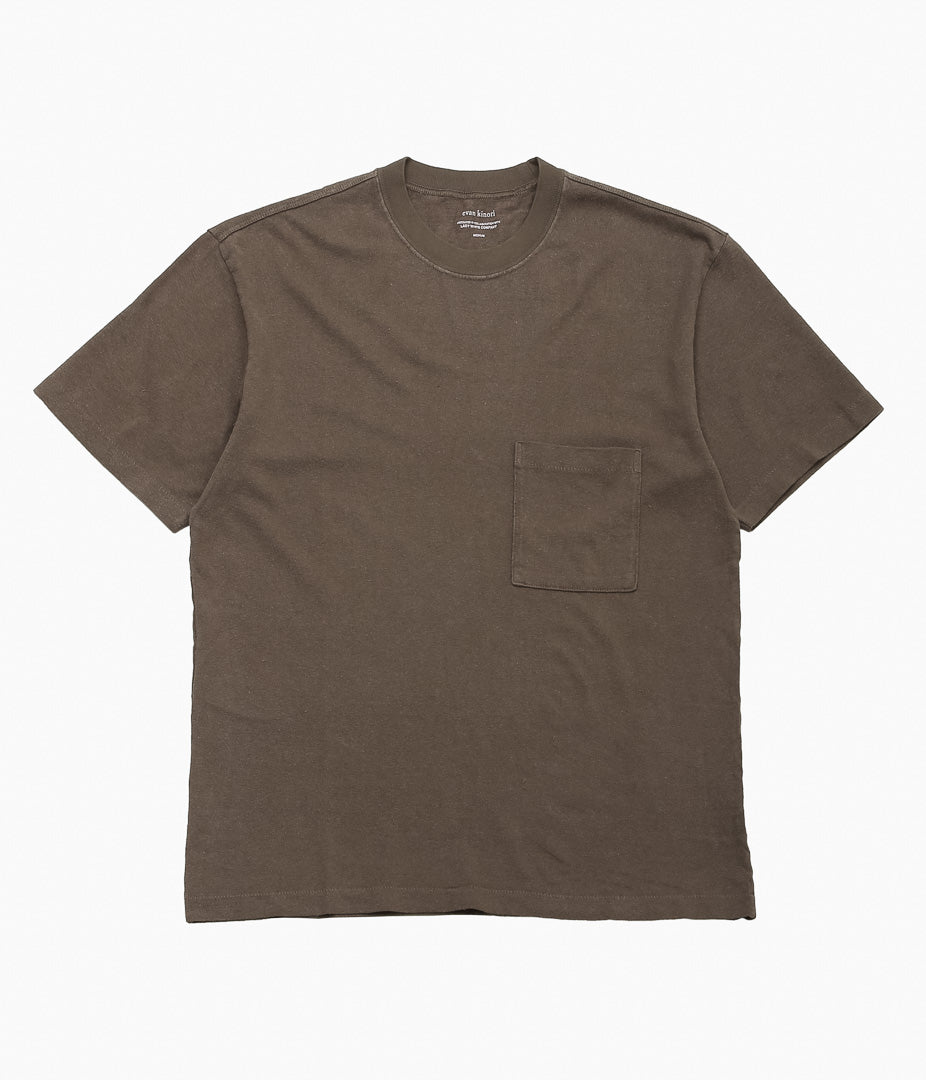 EVAN KINORI ``POCKET TEE'' (FADED BROWN)