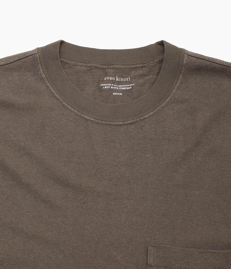 EVAN KINORI ``POCKET TEE'' (FADED BROWN)