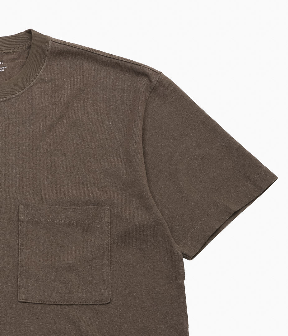 EVAN KINORI ``POCKET TEE'' (FADED BROWN)