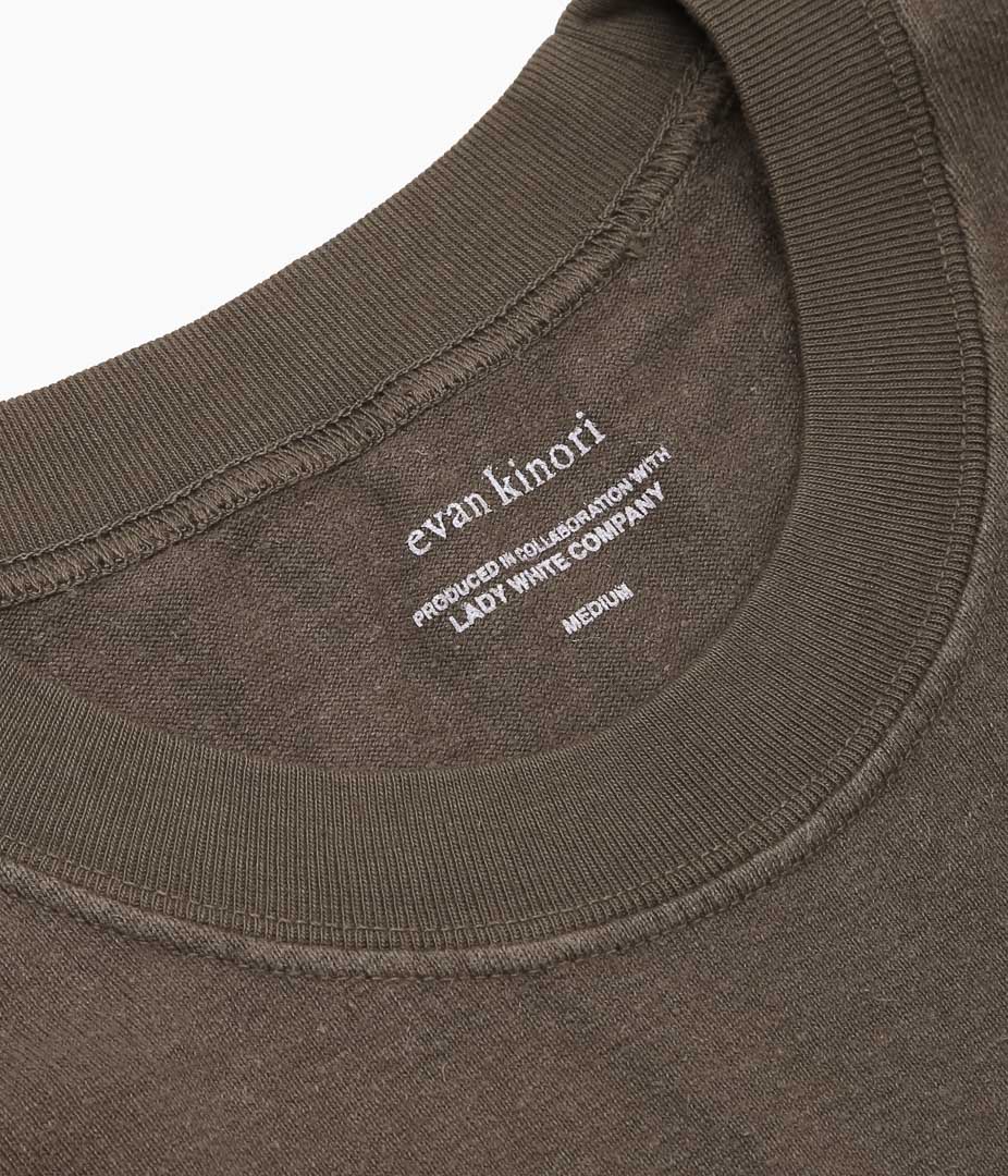 EVAN KINORI ``POCKET TEE'' (FADED BROWN)