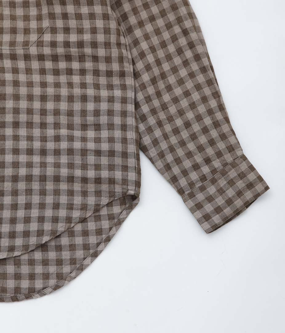 EVAN KINORI ``POPOVER SHIRT'' (BEIGE/BROWN)