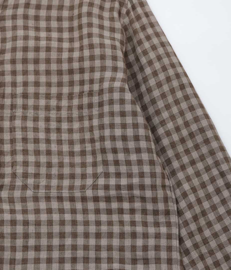 EVAN KINORI ``POPOVER SHIRT'' (BEIGE/BROWN)