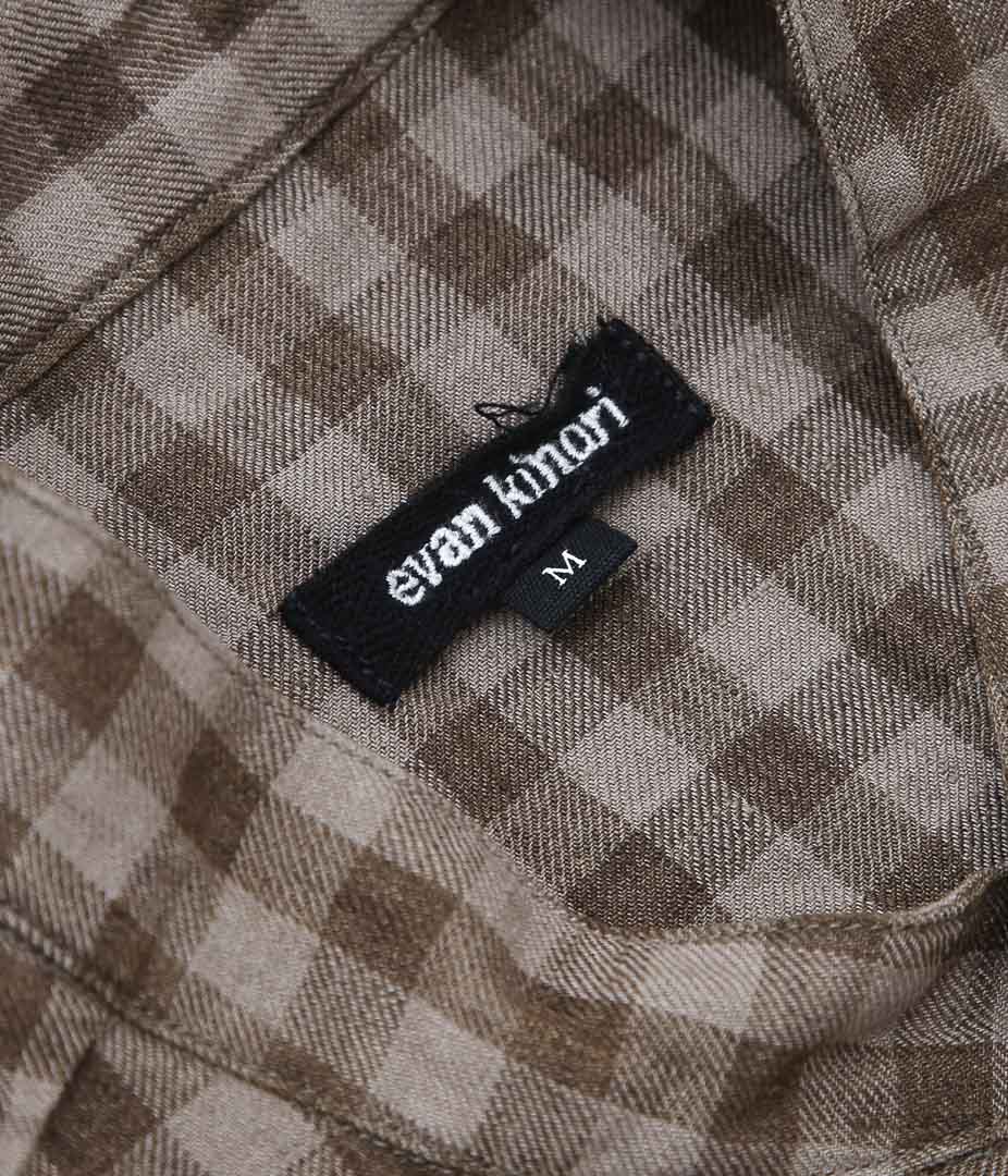 EVAN KINORI ``POPOVER SHIRT'' (BEIGE/BROWN)