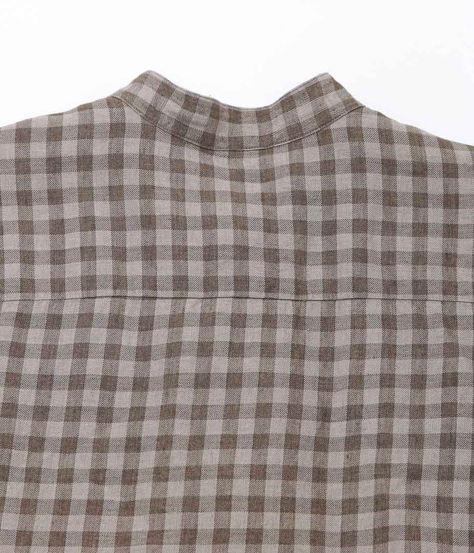 EVAN KINORI ``POPOVER SHIRT'' (BEIGE/BROWN)