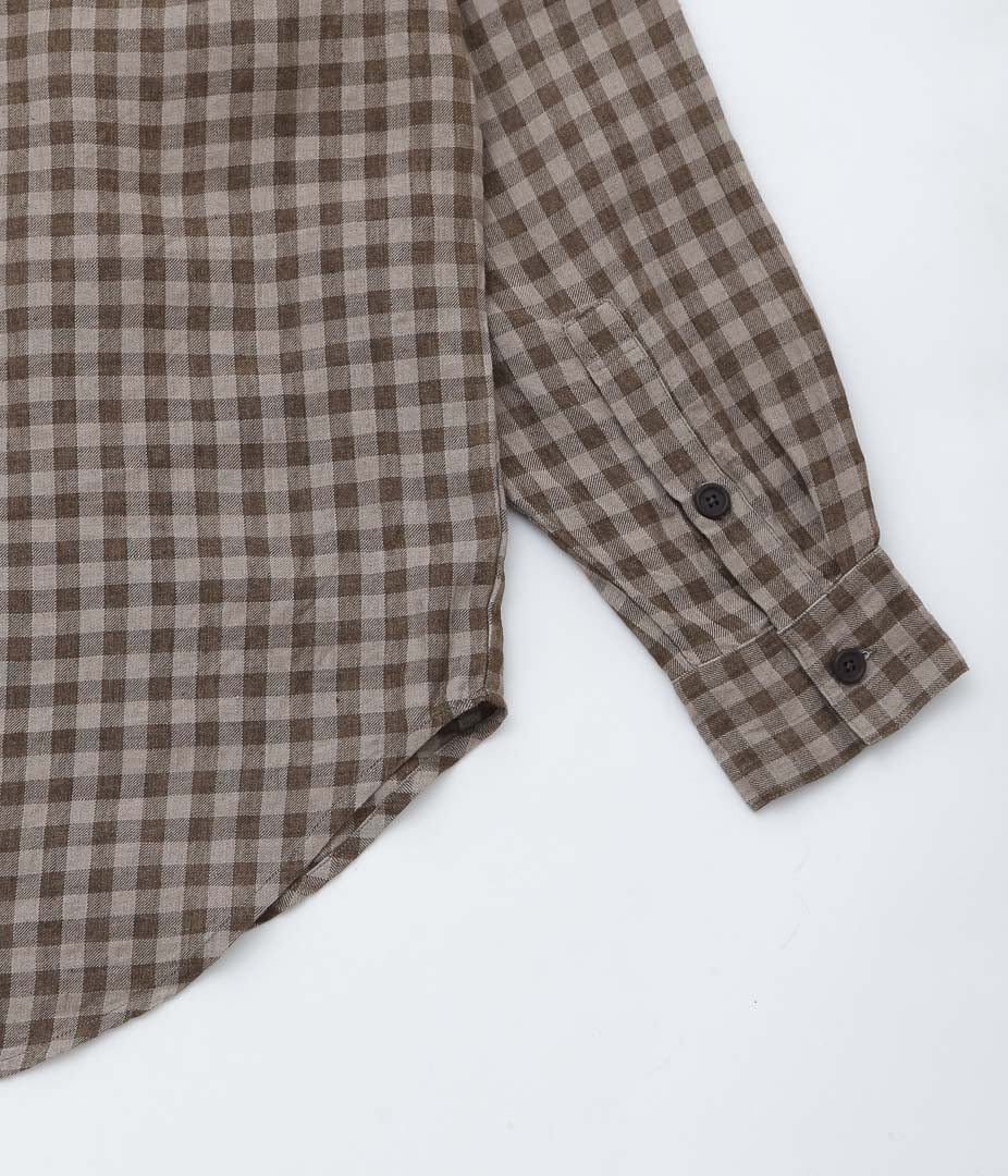 EVAN KINORI ``POPOVER SHIRT'' (BEIGE/BROWN)