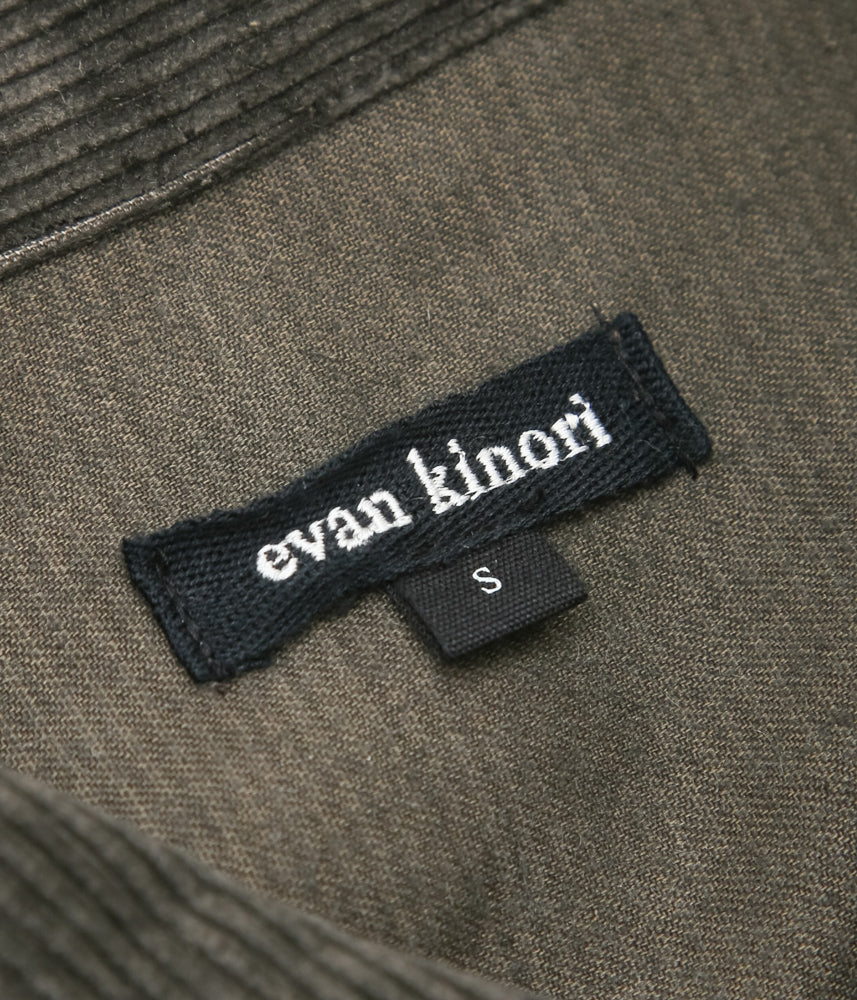 EVAN KINORI ''THREE POCKET JACKET | CARBON DYED CORDUROY'' (CHARCOAL)