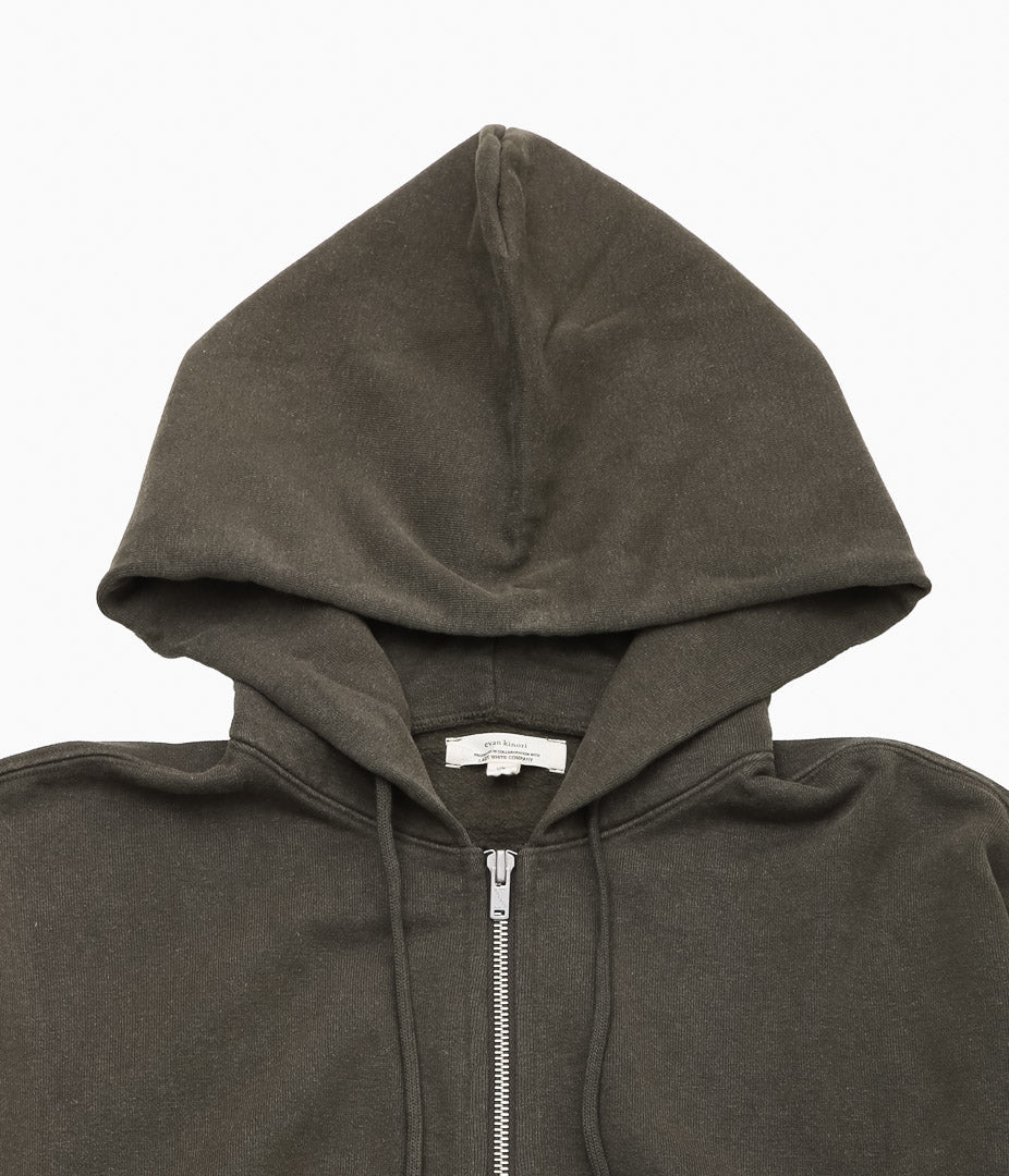EVAN KINORI ''ZIP HOODED SWATSHIRT'' (EARTH)