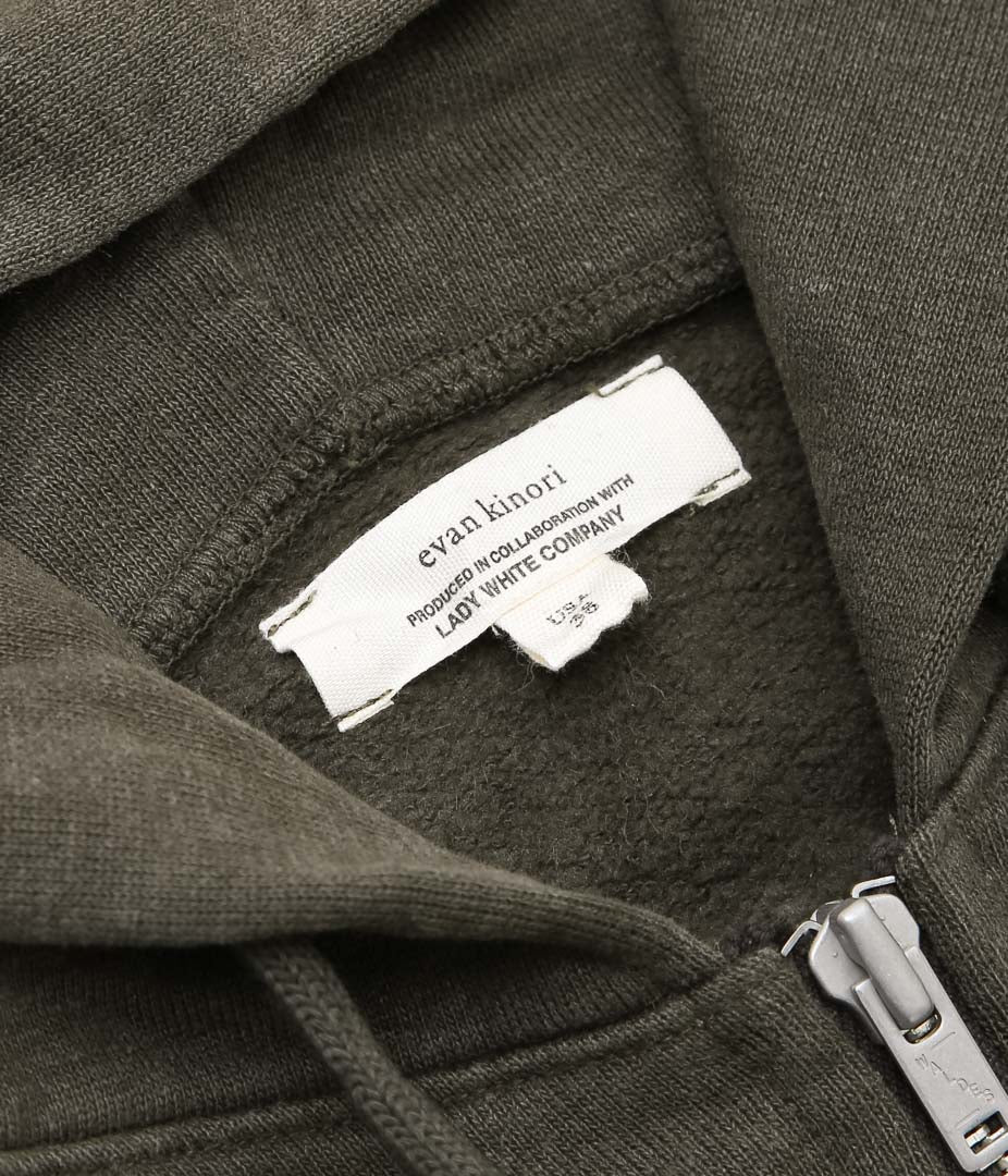 EVAN KINORI ''ZIP HOODED SWATSHIRT'' (EARTH)