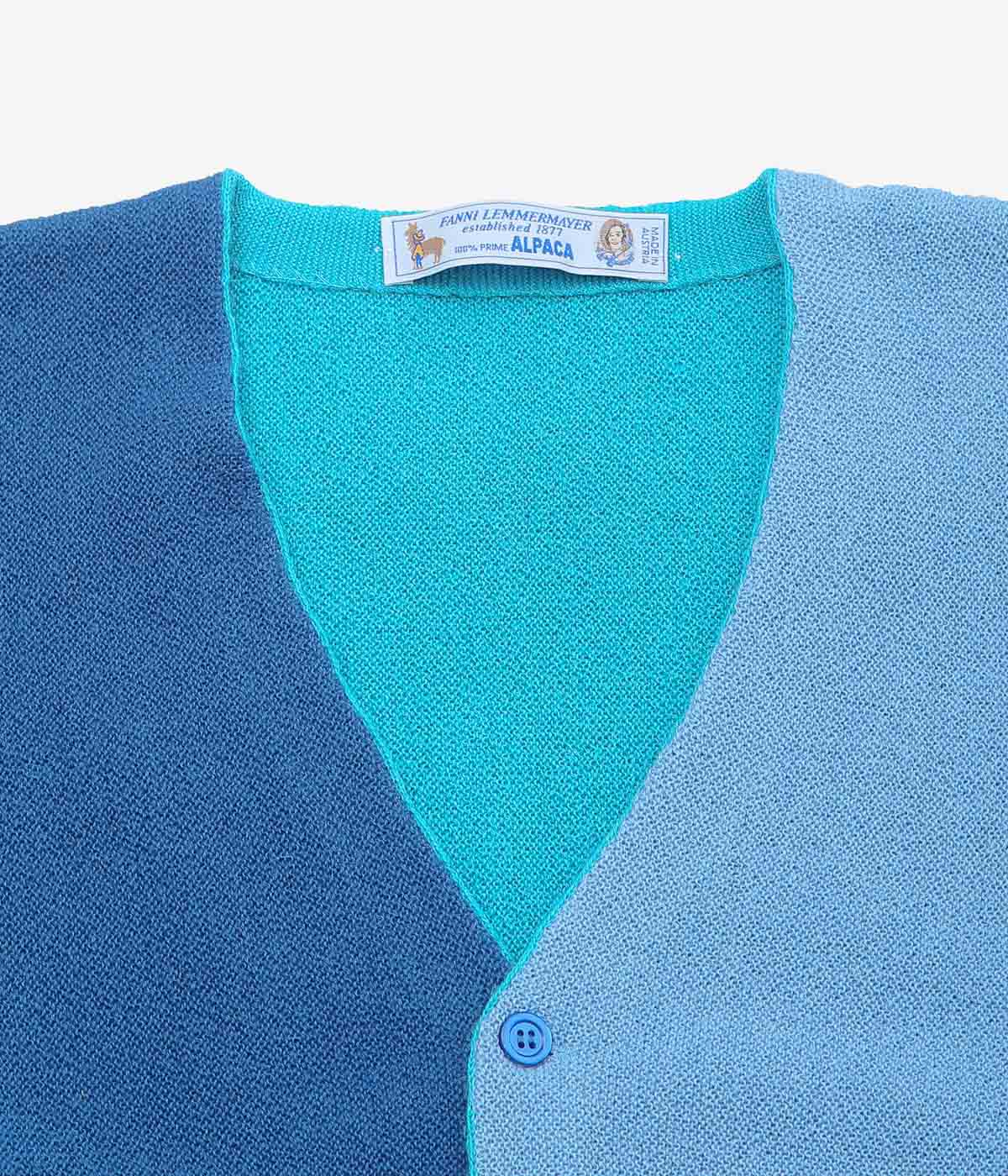 FANNI LEMMERMAYER ''5COL PANEL BELL SLEEVE CARDIGAN'' (BLUE MULTI)