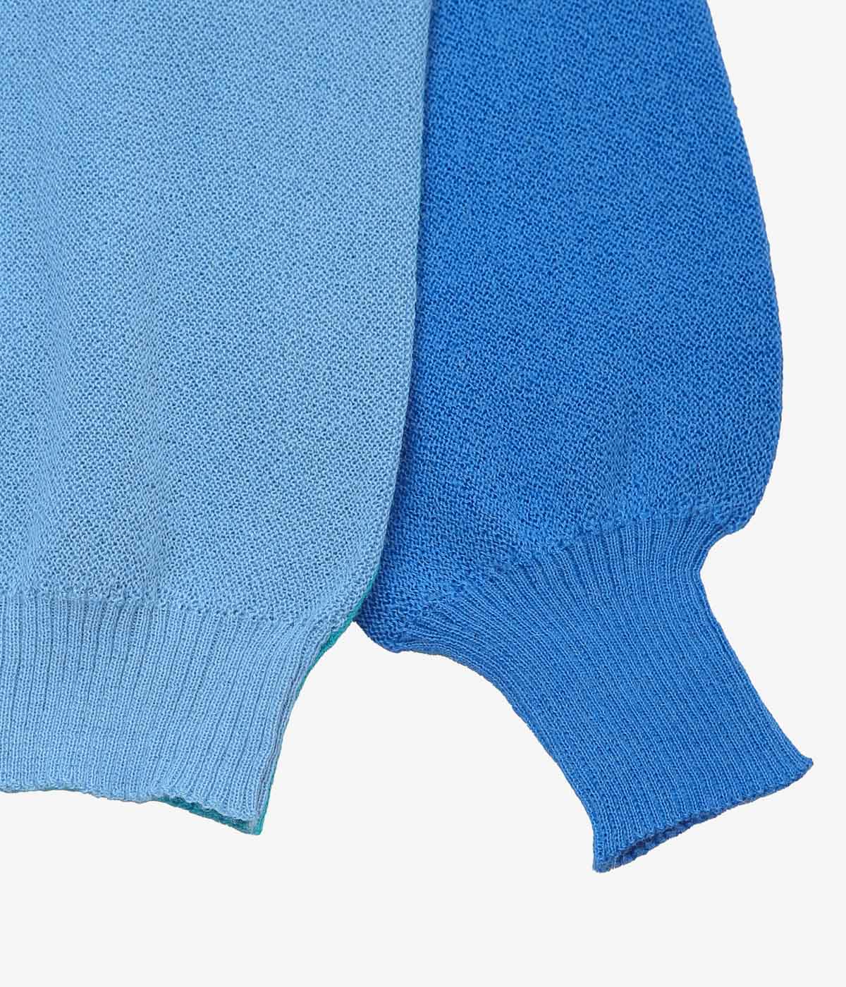 FANNI LEMMERMAYER ''5COL PANEL BELL SLEEVE CARDIGAN'' (BLUE MULTI)