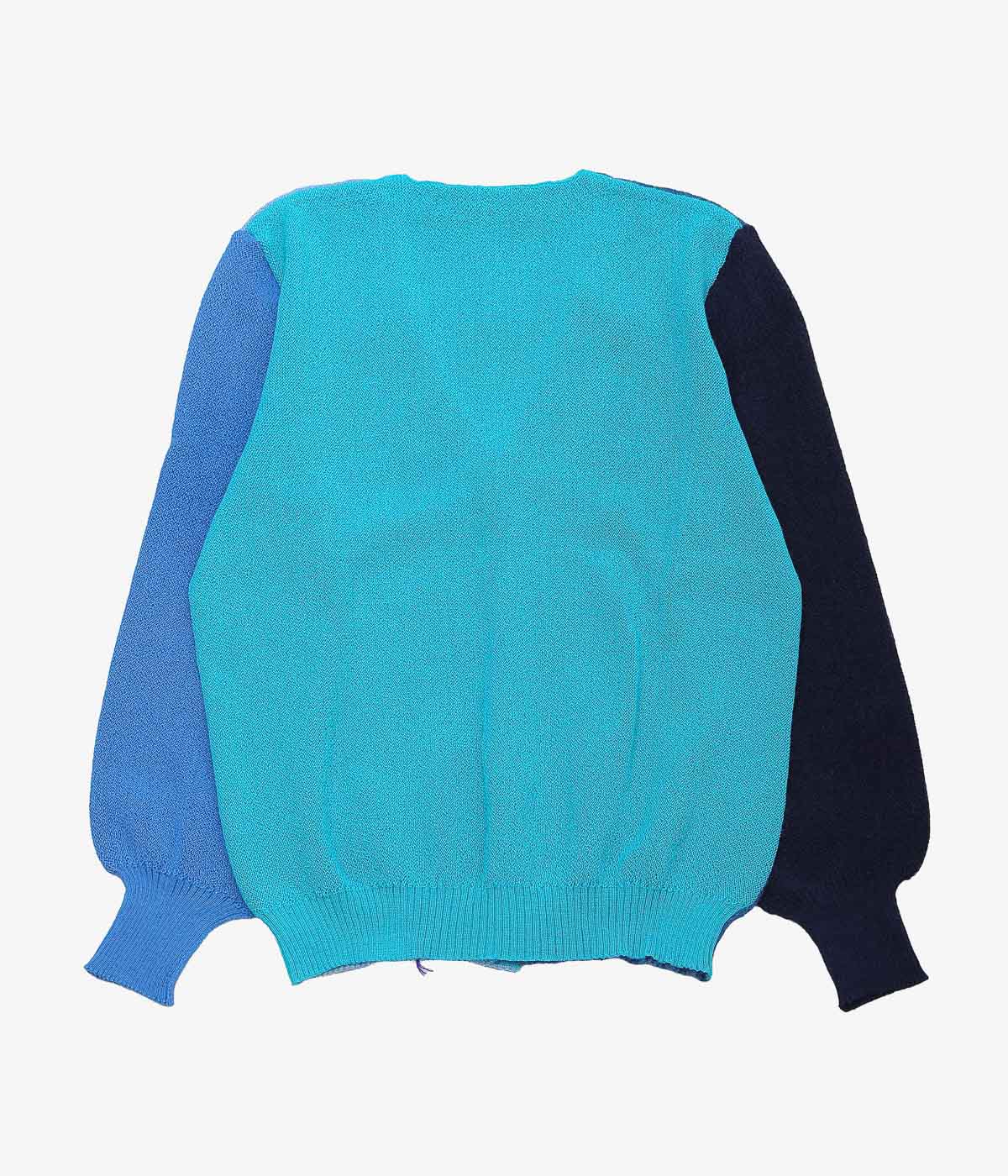 FANNI LEMMERMAYER ''5COL PANEL BELL SLEEVE CARDIGAN'' (BLUE MULTI)