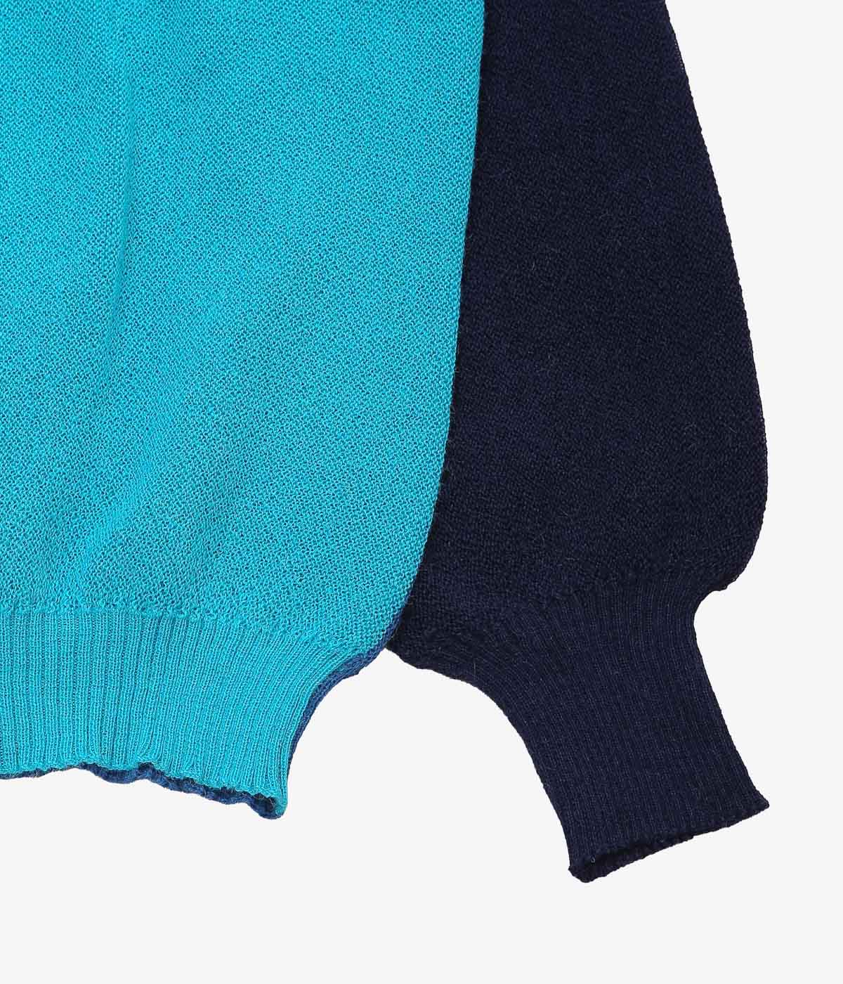 FANNI LEMMERMAYER ''5COL PANEL BELL SLEEVE CARDIGAN'' (BLUE MULTI)