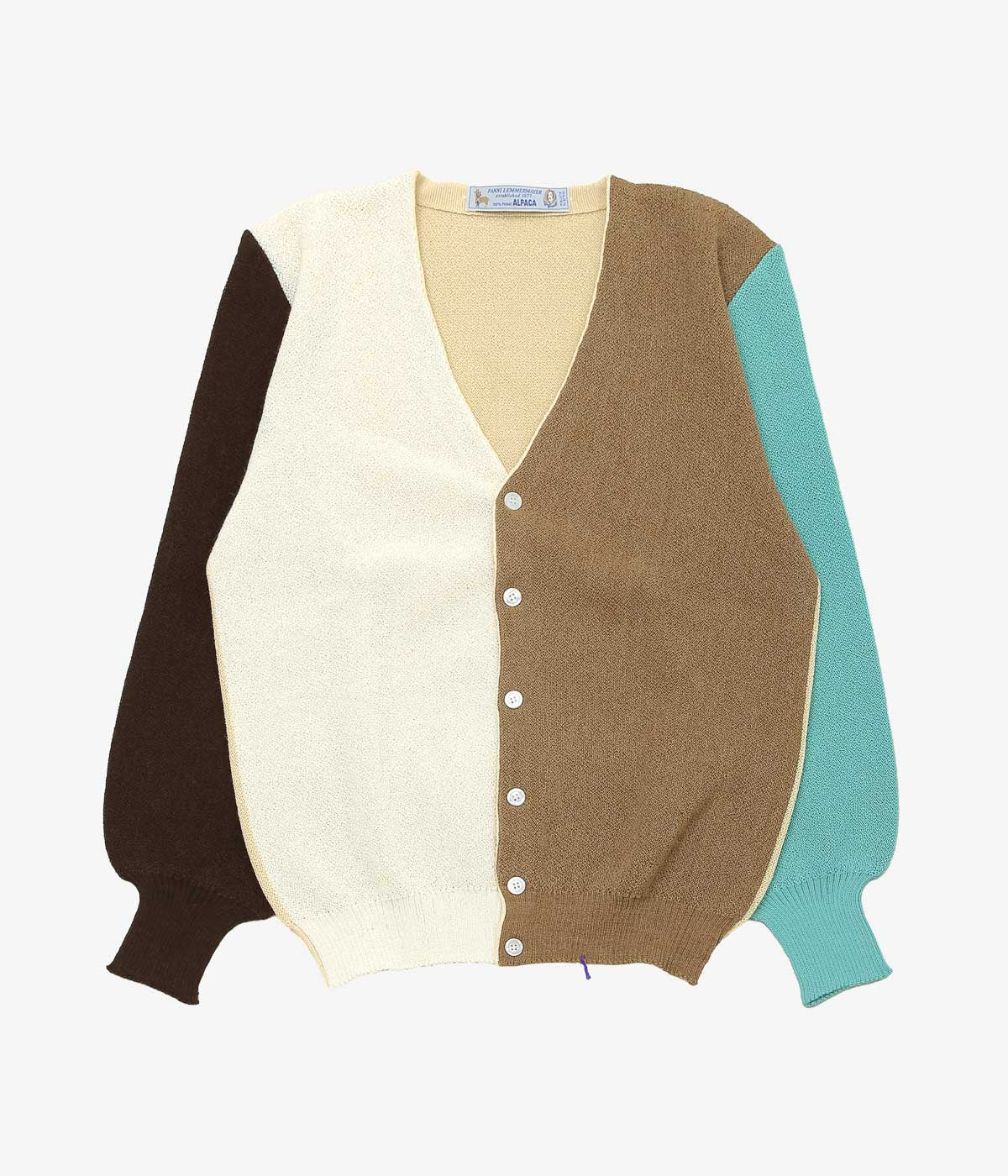 FANNI LEMMERMAYER ''5COL PANEL BELL SLEEVE CARDIGAN'' (BROWN MULTI)