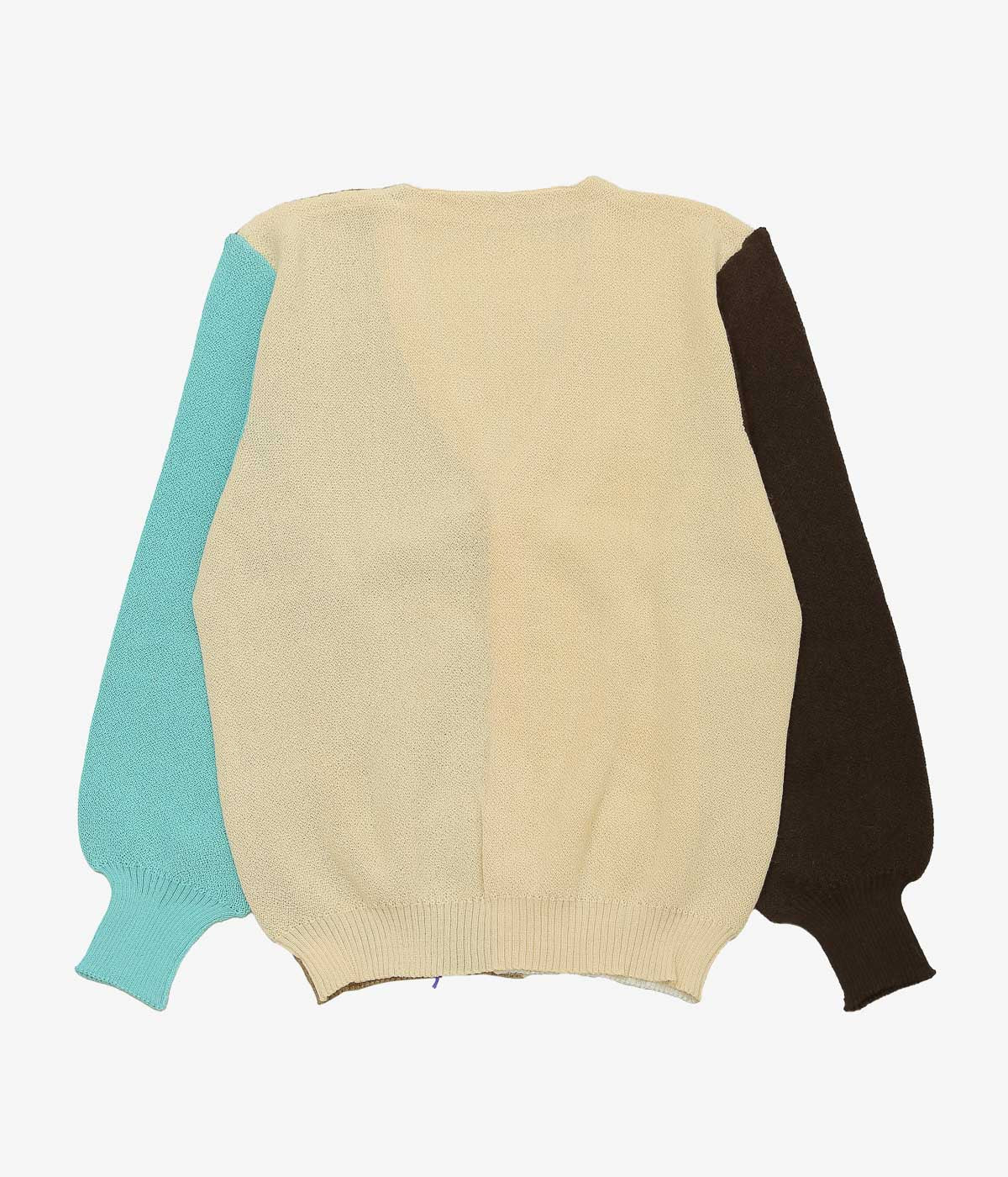 FANNI LEMMERMAYER ''5COL PANEL BELL SLEEVE CARDIGAN'' (BROWN MULTI)
