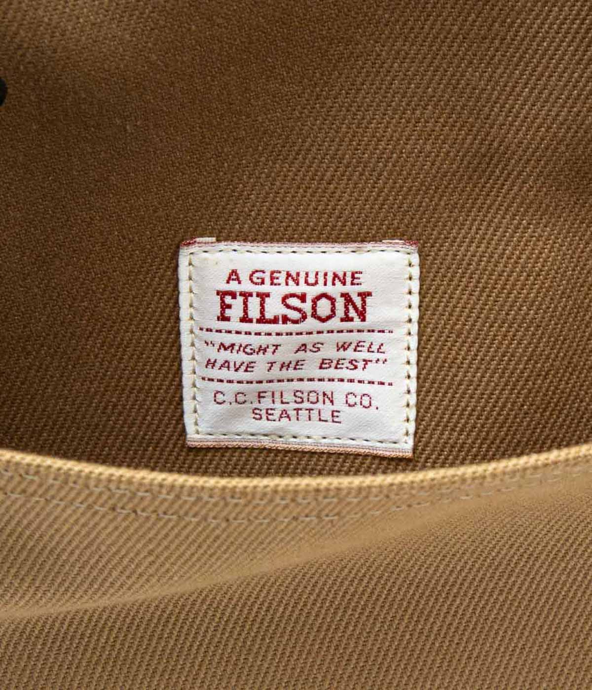 FILSON "TOTE BAG WITH ZIPPER"(BEIGE)