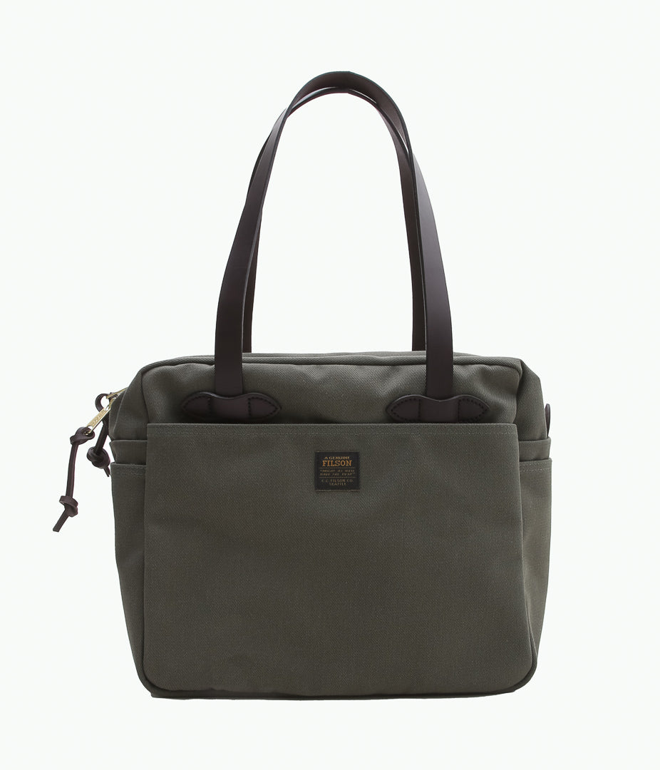 FILSON "TOTE BAG WITH ZIPPER"(OLIVE)