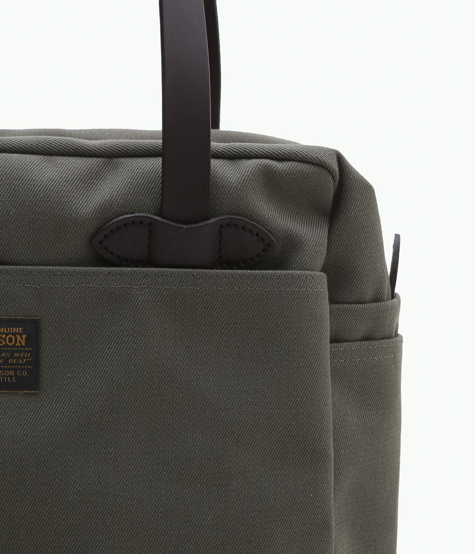 FILSON "TOTE BAG WITH ZIPPER"(OLIVE)