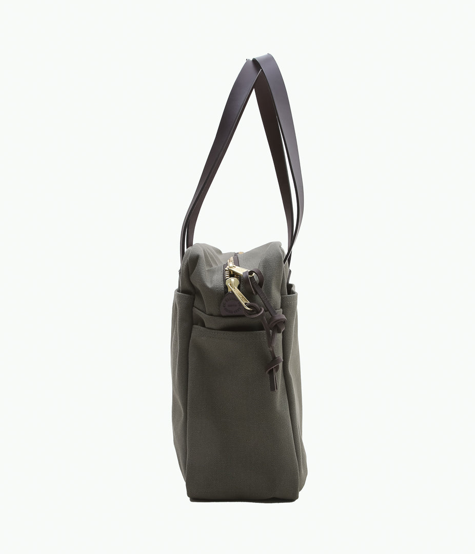 FILSON "TOTE BAG WITH ZIPPER"(OLIVE)
