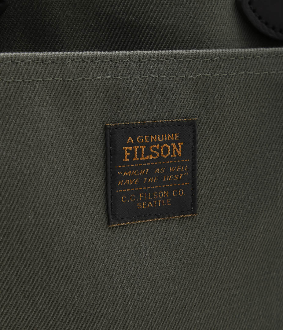 FILSON "TOTE BAG WITH ZIPPER"(OLIVE)