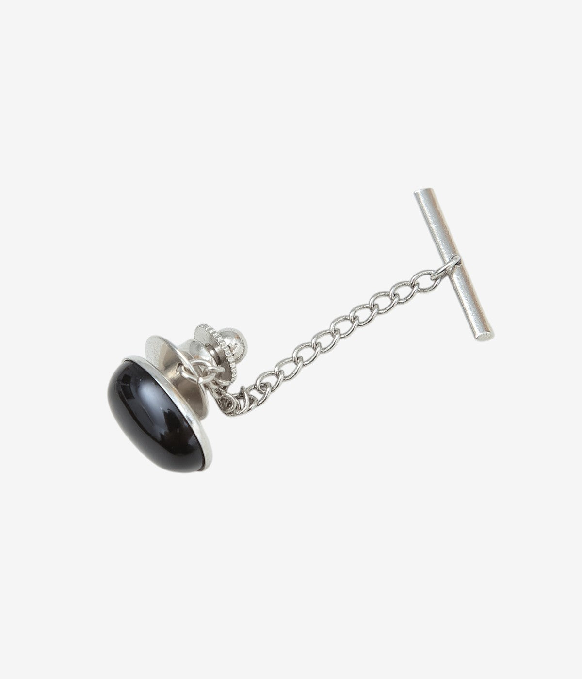 FINE AND DANDY ''LAPEL PIN (OVAL ONYX)'' (SILVER)
