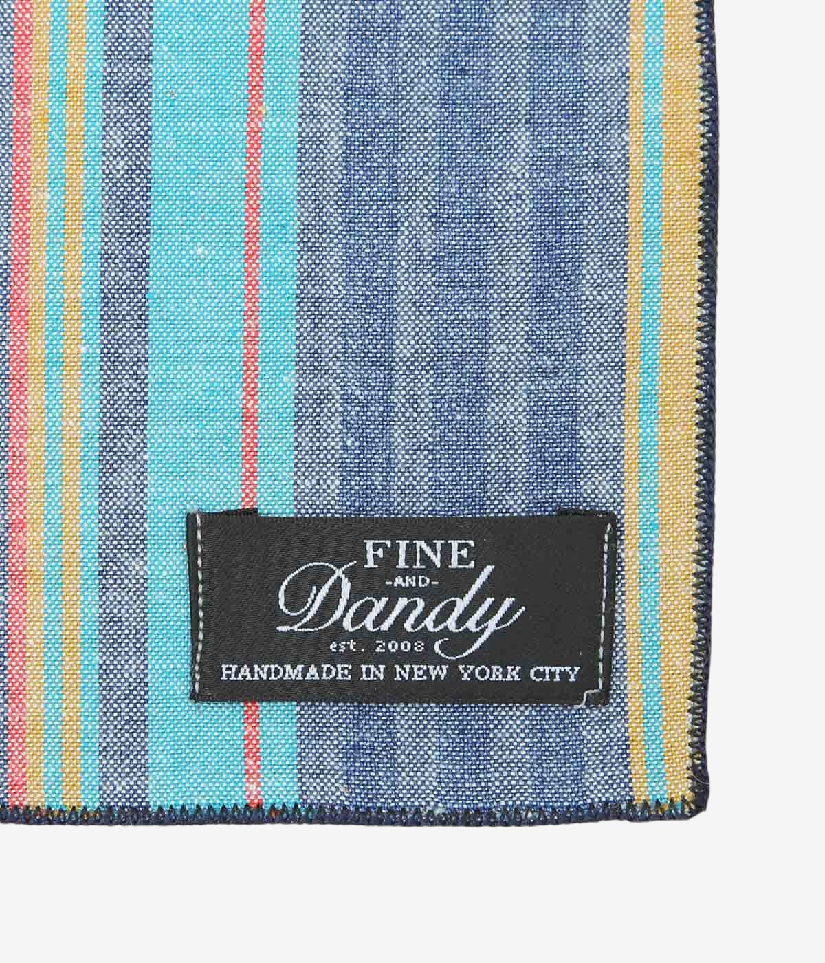 FINE AND DANDY ''POCKET SQUARES(WASHED STRIPE)'' (MULTI)
