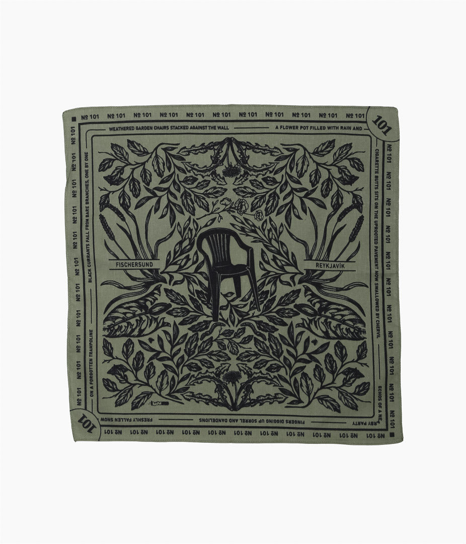 FISCHERSUND ''NO.101 SCARF'' (OLIVE)