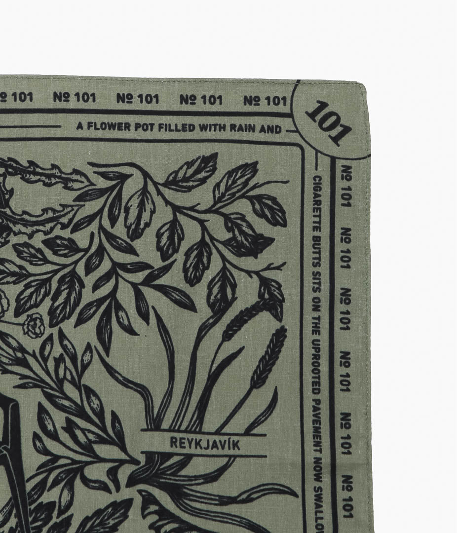 FISCHERSUND ''NO.101 SCARF'' (OLIVE)