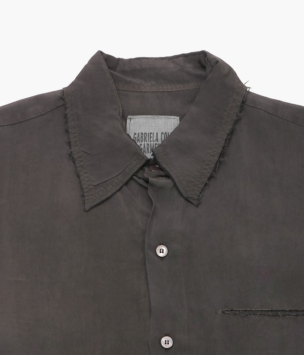 GABRIELA COLL GARMENTS ''NO.157 DOUBLE CUPRO POCKET SHIRT'' (BROWN)