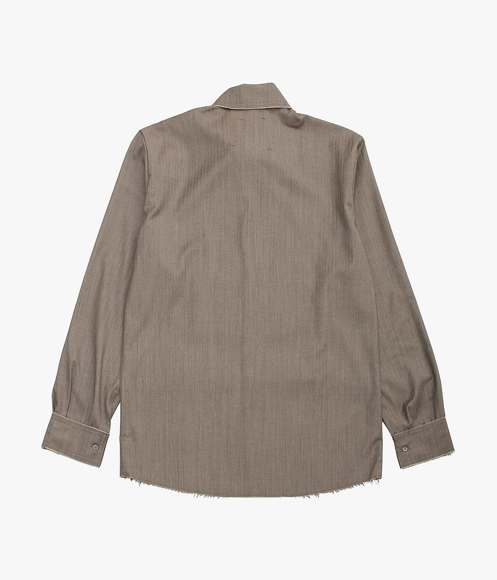 GABRIELA COLL GARMENTS ''NO.197 FINE WOOL SHIRT ''(BROWN HERRINGBONE)