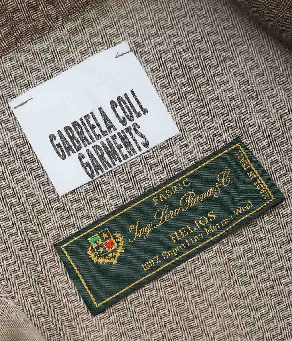 GABRIELA COLL GARMENTS ''NO.197 FINE WOOL SHIRT ''(BROWN HERRINGBONE)
