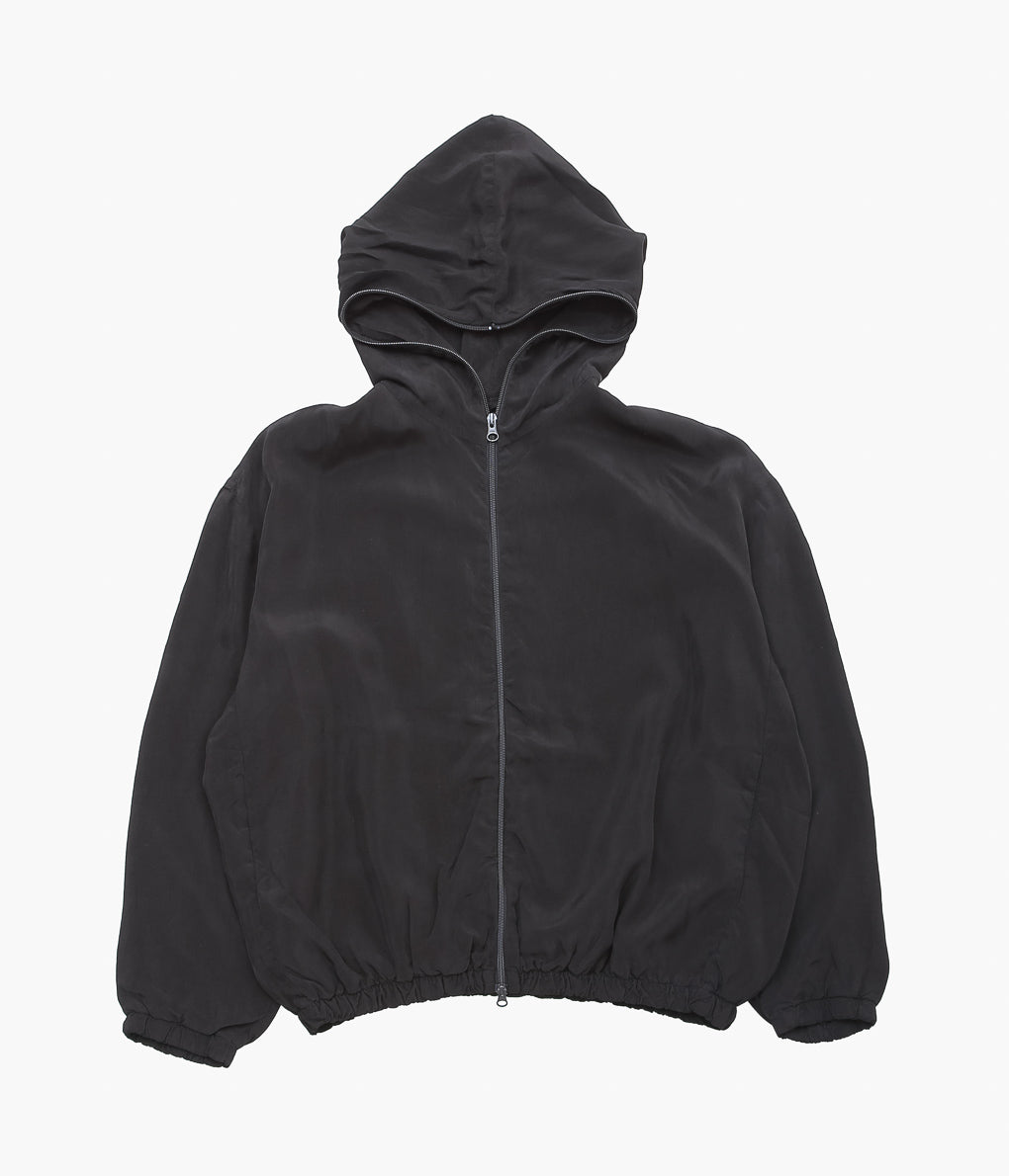 GABRIELA COLL GARMENTS ''NO.216 CUPRO DOUBLE HOODED ZIPPER JACKET'' (BLACK)