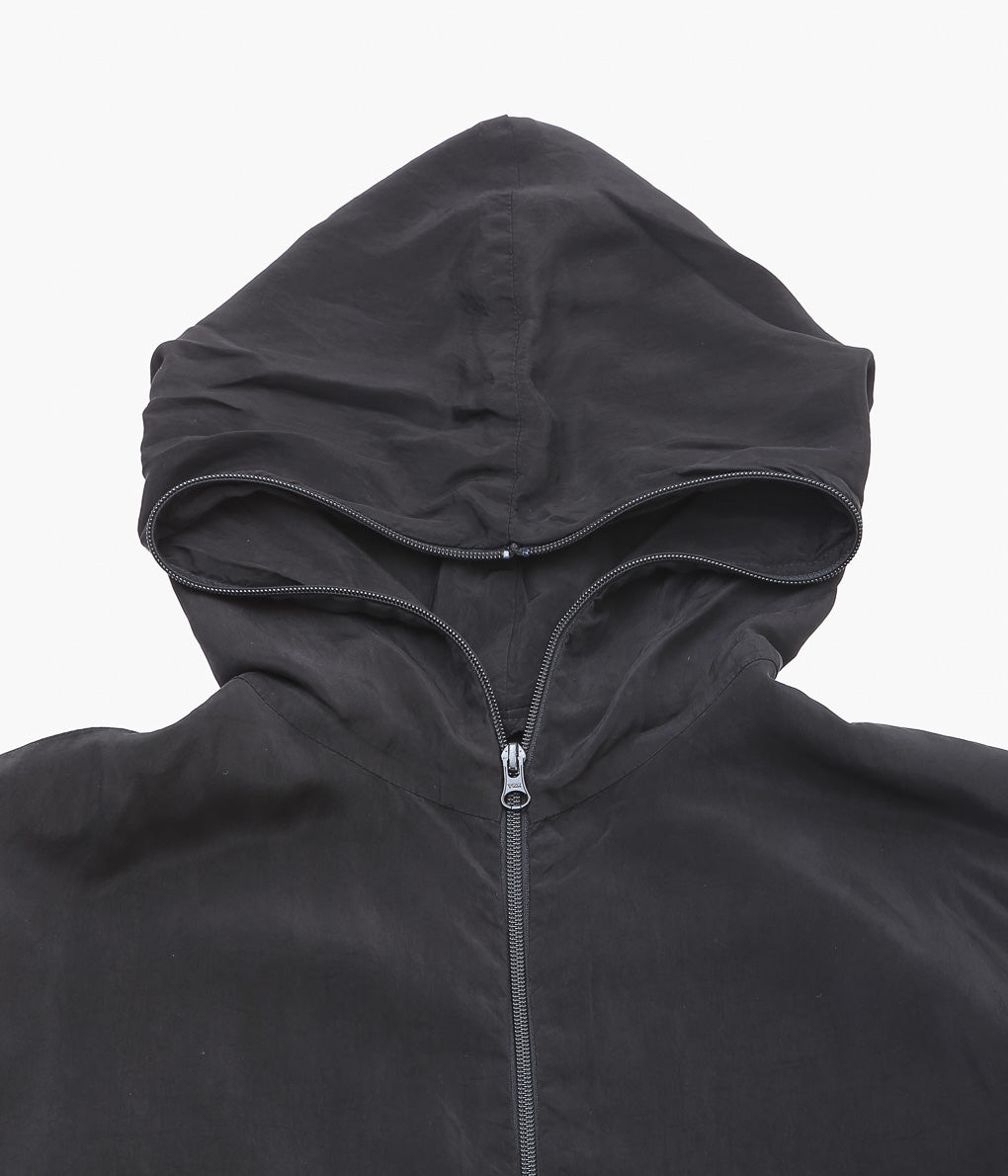 GABRIELA COLL GARMENTS ''NO.216 CUPRO DOUBLE HOODED ZIPPER JACKET'' (BLACK)