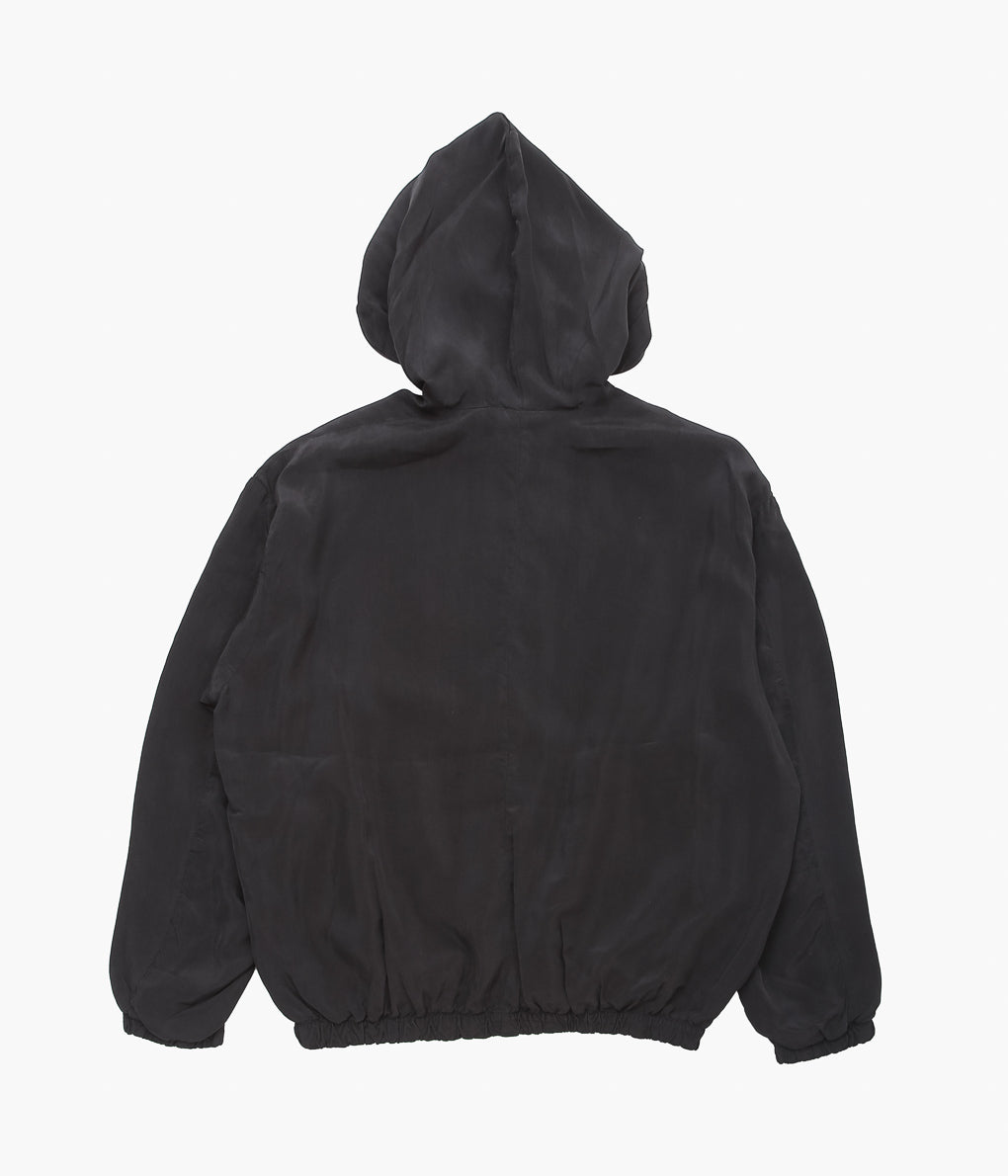 GABRIELA COLL GARMENTS ''NO.216 CUPRO DOUBLE HOODED ZIPPER JACKET'' (BLACK)