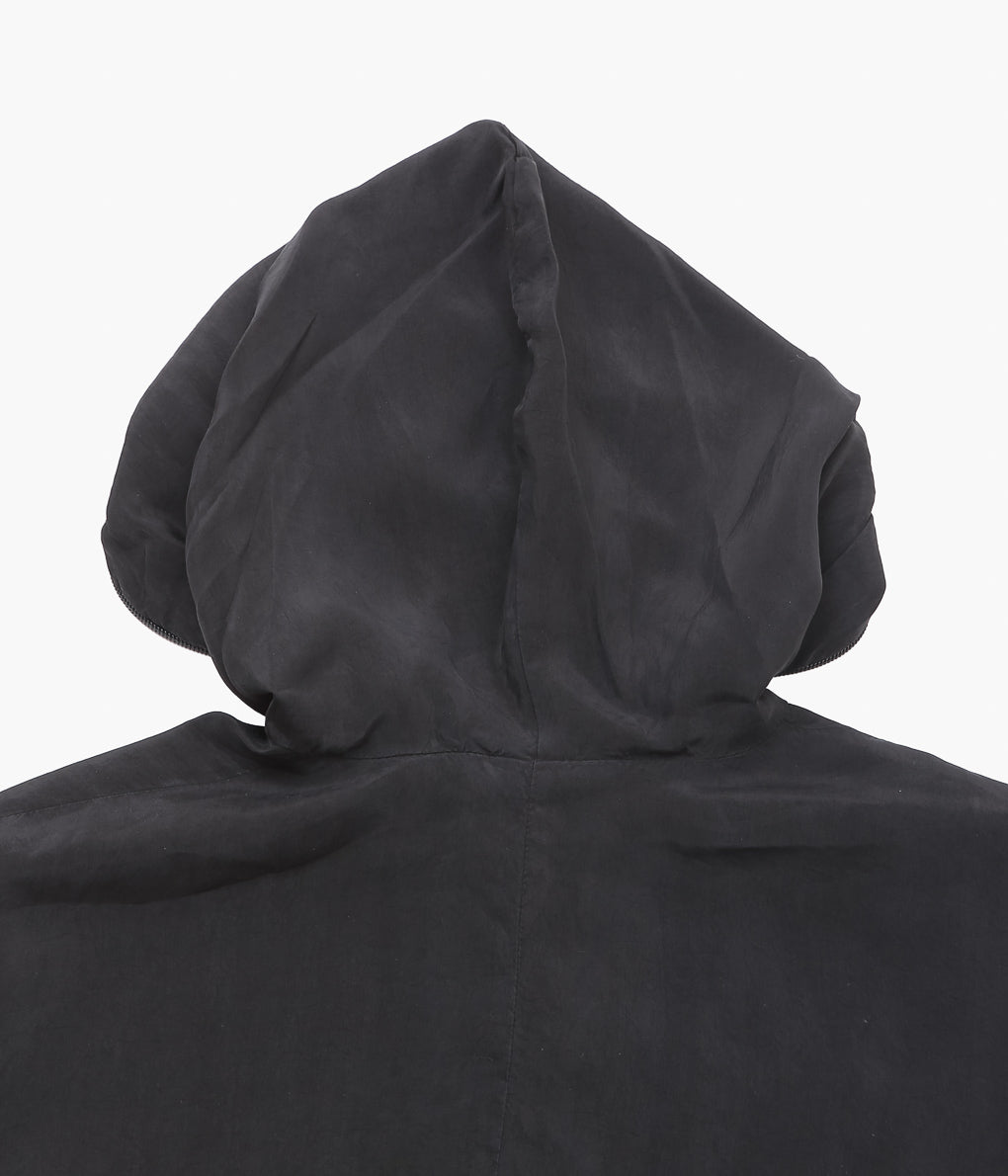 GABRIELA COLL GARMENTS ''NO.216 CUPRO DOUBLE HOODED ZIPPER JACKET'' (BLACK)