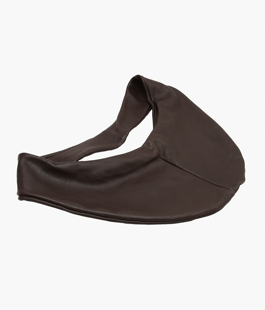 GABRIELA COLL GARMENTS ''NO.250 CROSSED LEATHER BAG'' (BROWN)