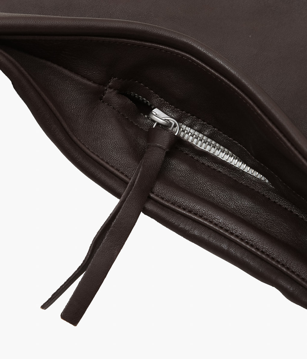 GABRIELA COLL GARMENTS ''NO.250 CROSSED LEATHER BAG'' (BROWN)