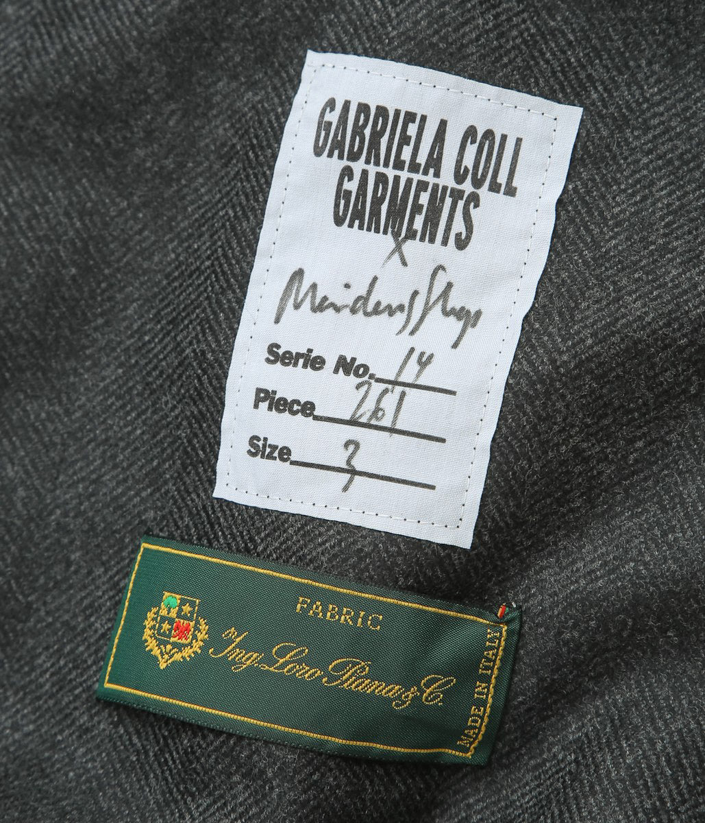 GABRIELA COLL GARMENTS ''NO.261 SPECIAL WOOL ZIPPER JACKET'' (GREY HERRINGBONE)
